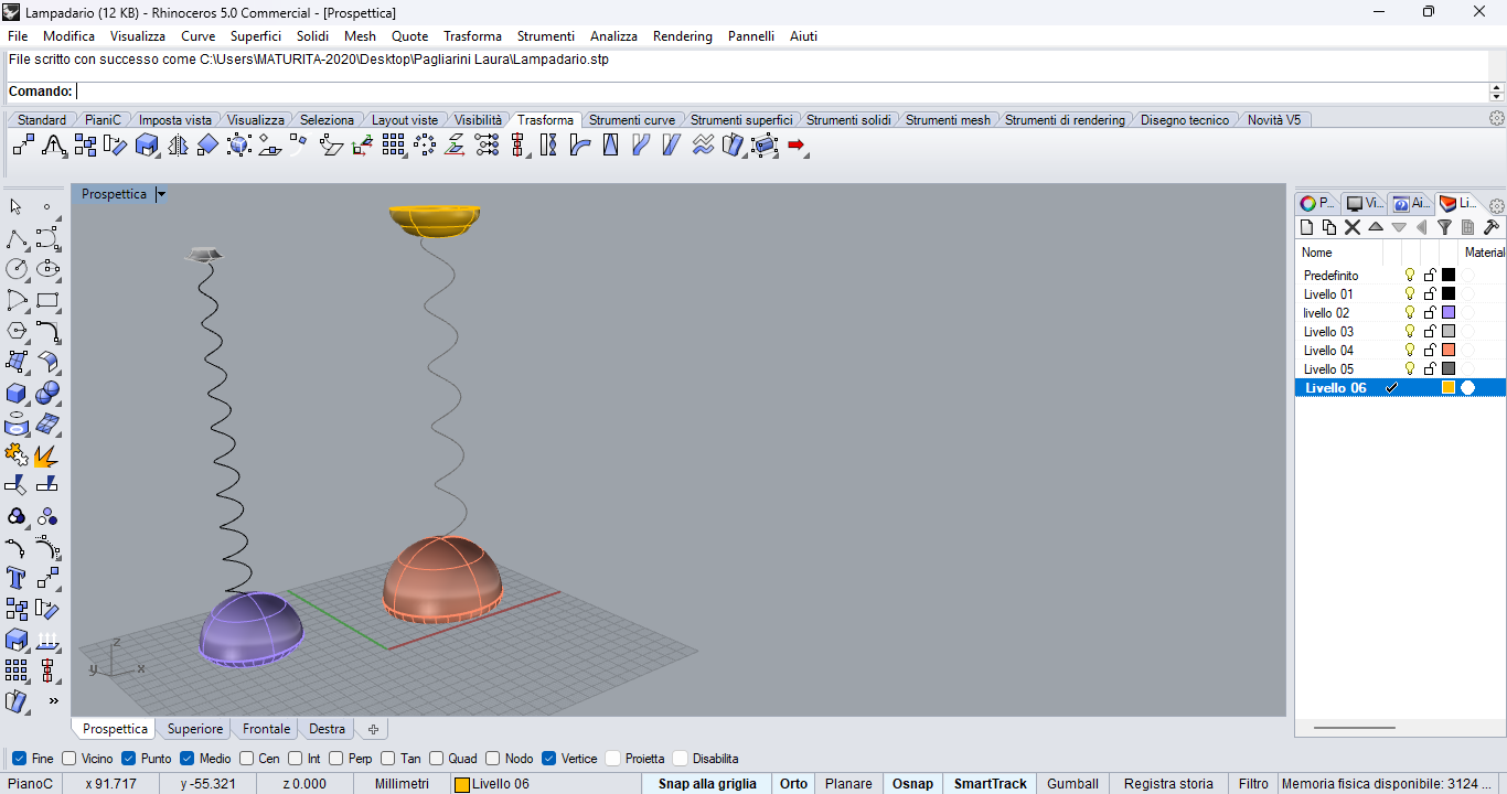 questo è lo screenshot del lavoro svolto