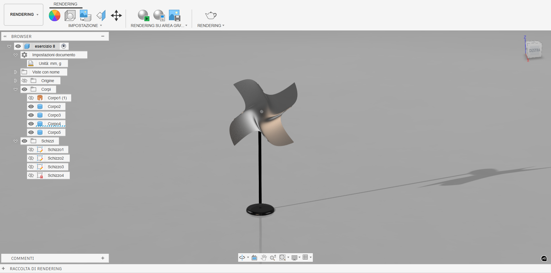 Ho fatto lo screenshot del render, perché non riusciva a salvarlo.