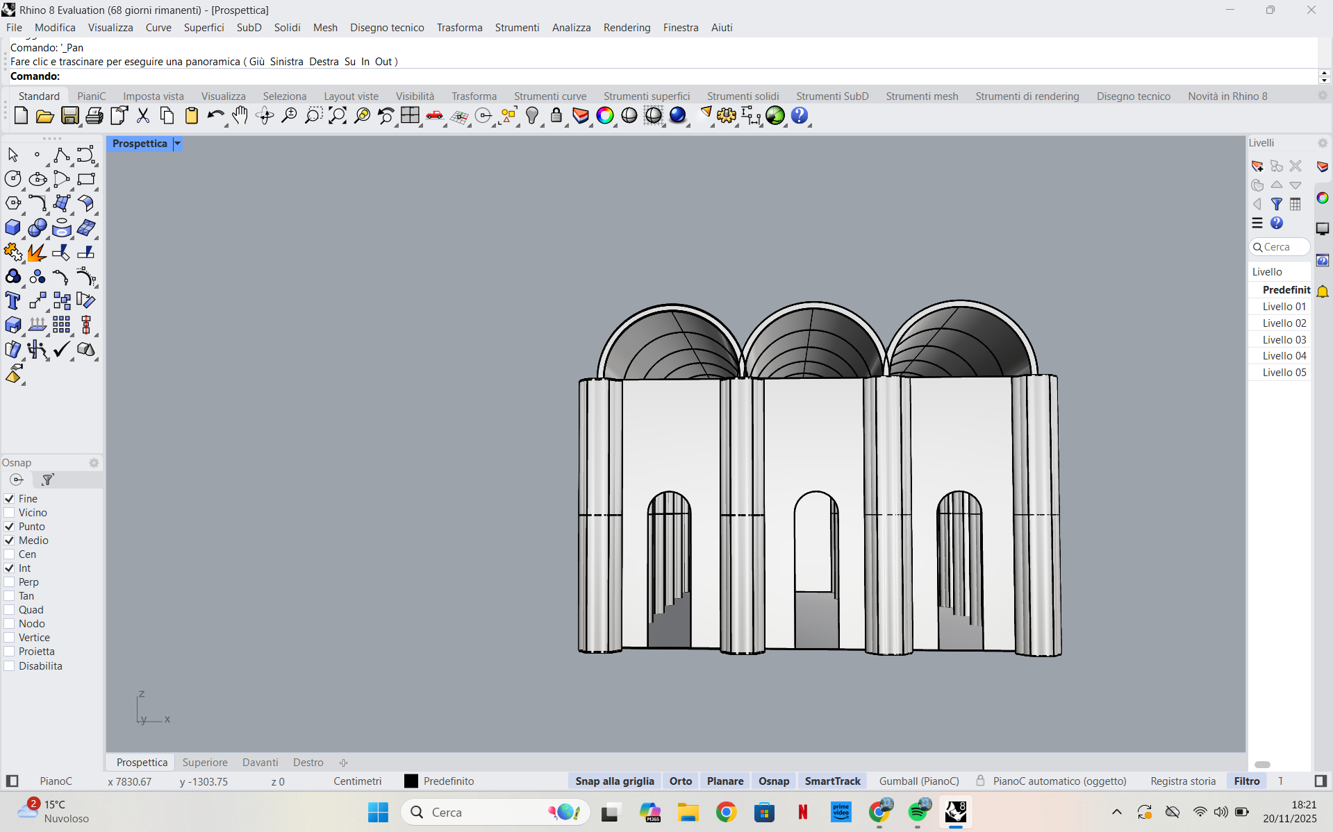 screenshot del lavoro