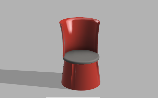 Screenshot del render della sedia