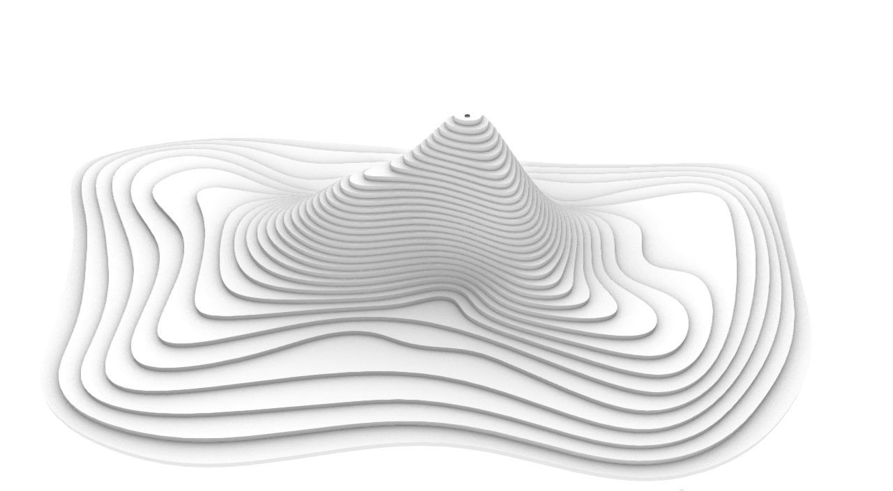 Immagine renderizzata del vulcano 3D