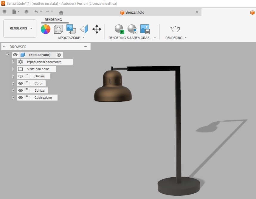 pcto lampada rendering