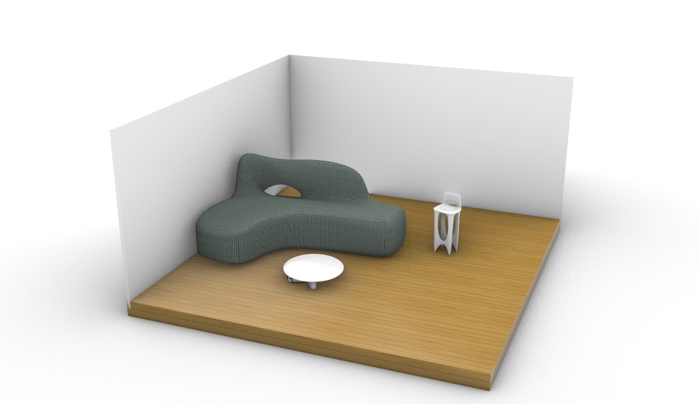 ho inserito il divano e lo sgabello in una stanza (foto)