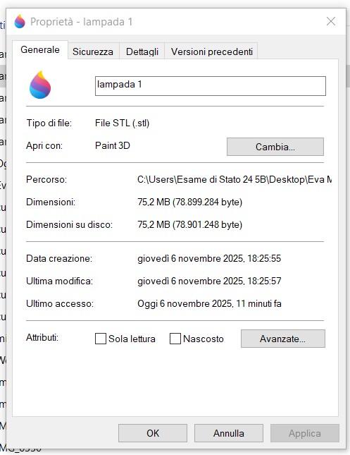 proprietà seconda lampada