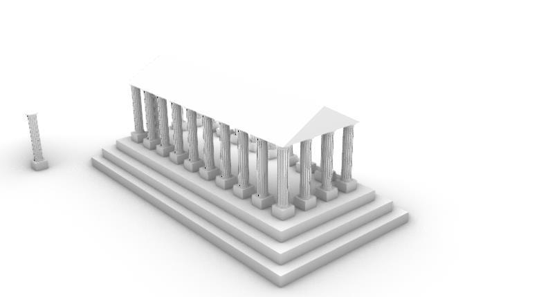 rendering del tempio 