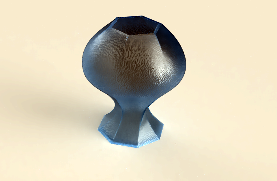 File render del vaso realizzato.