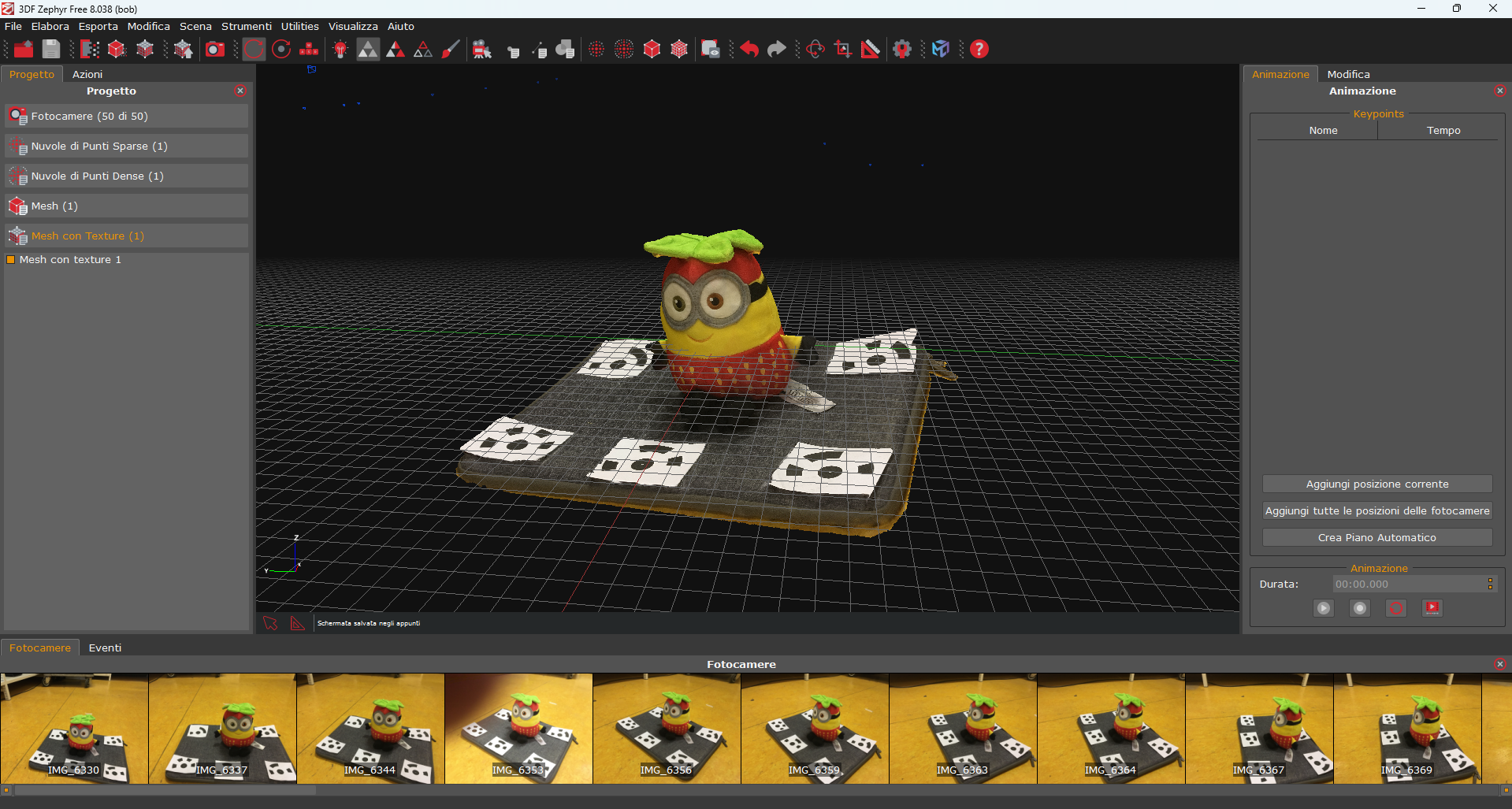screenshot del modello 3d di bob