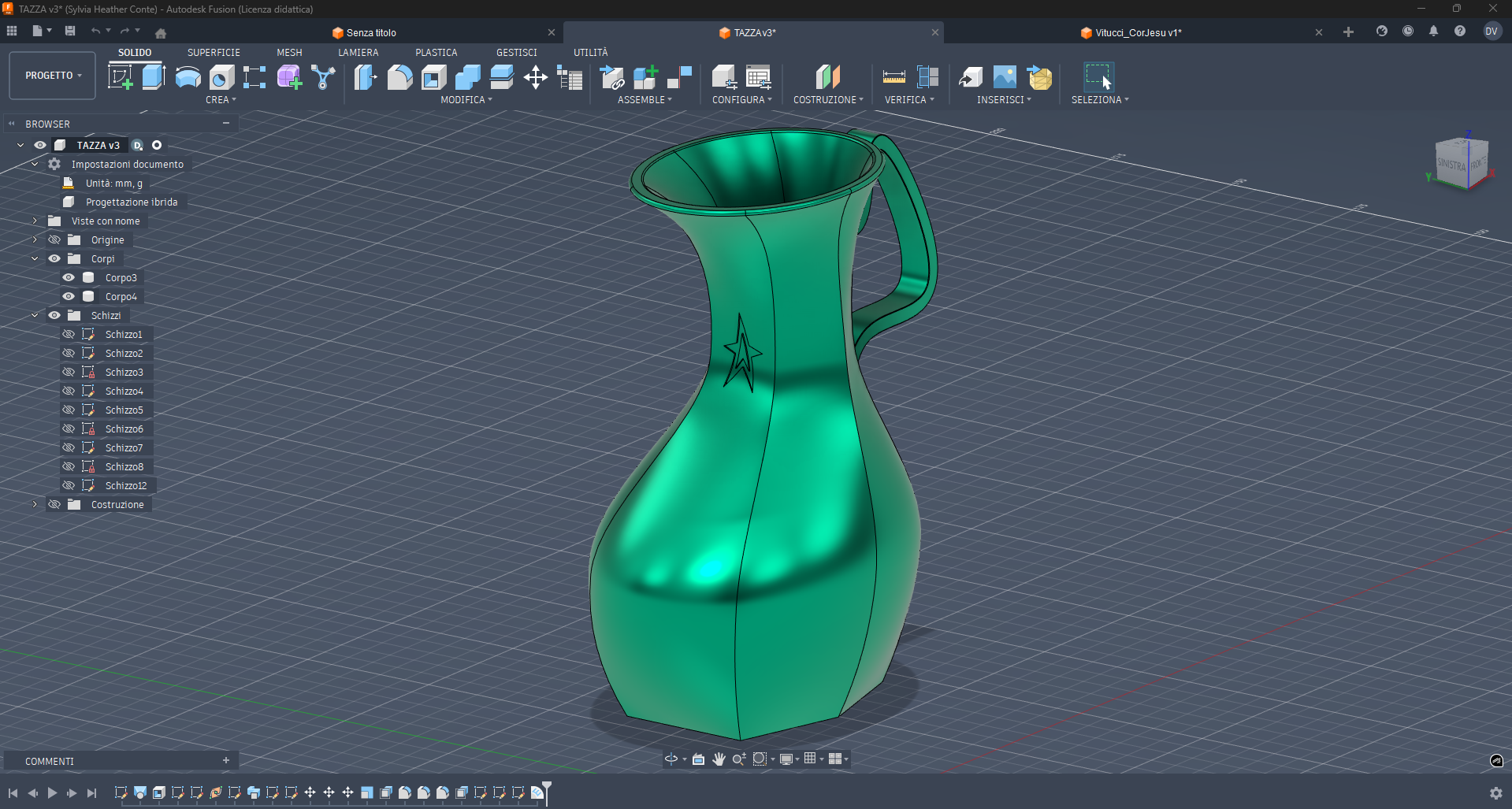 screenshot tazza fusion360