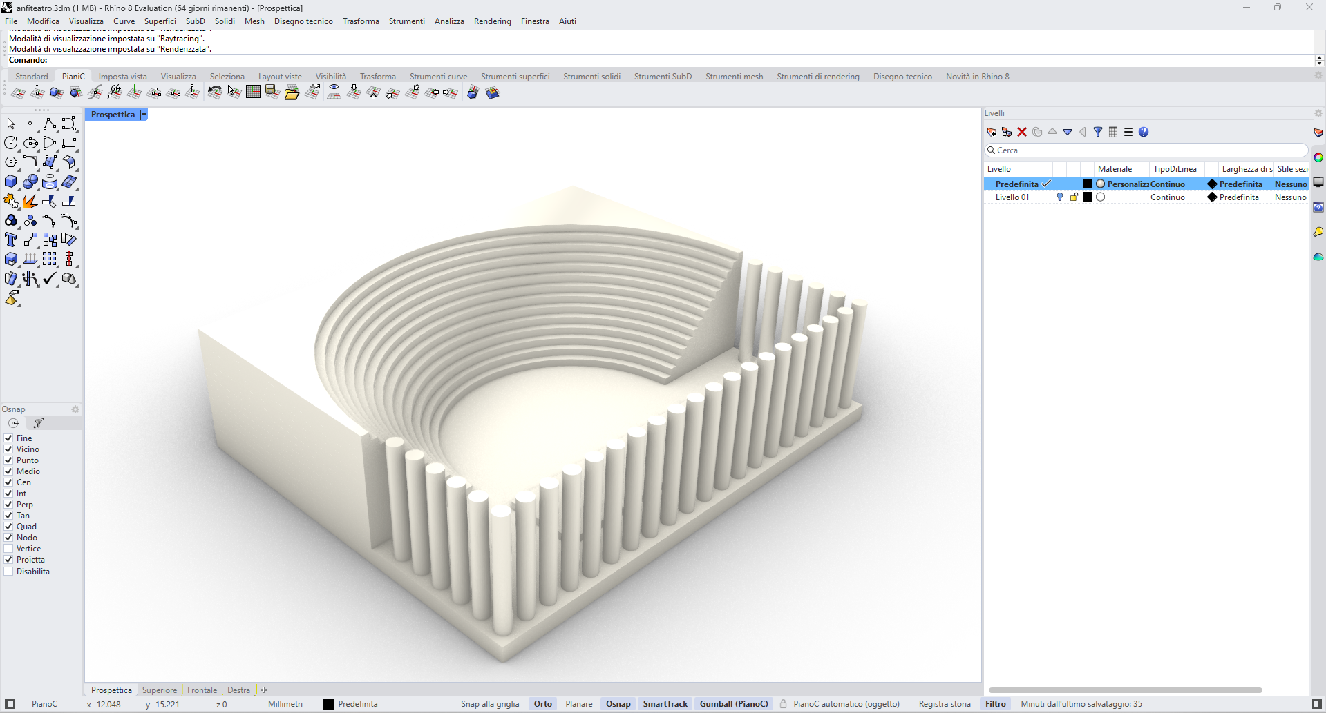 screenshot render Anfiteatro Rhinoceros
